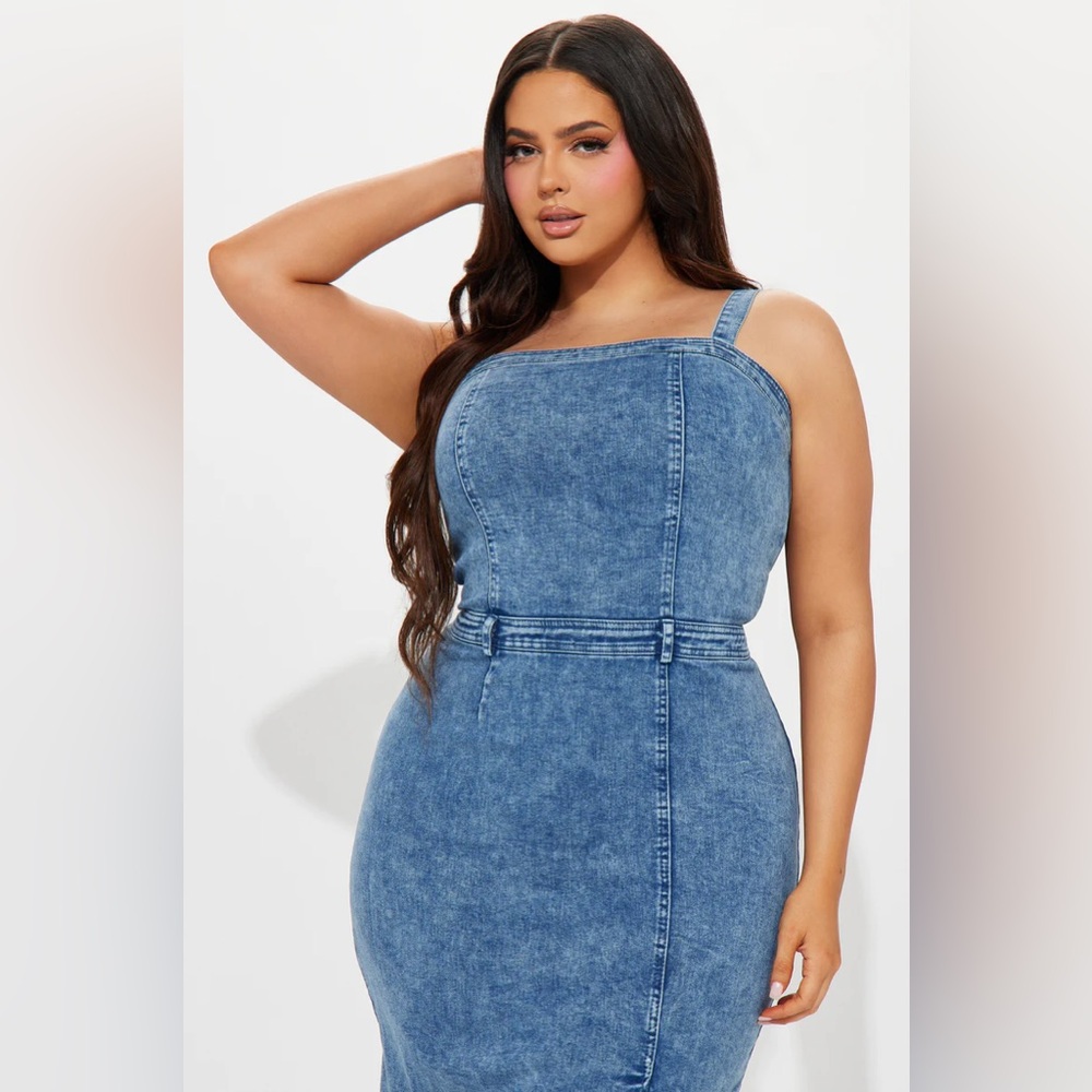 Plus size denim dress